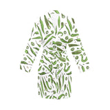 Hand drawn sketch style green Chili peppers patter Women's Long Sleeve Belted Night Robe