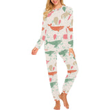 Cute whale pattern Women's All Over Print Pajama Set