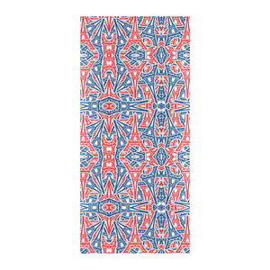 Blue Red Eiffel Tower Pattern Print Design 02 Beach Towel