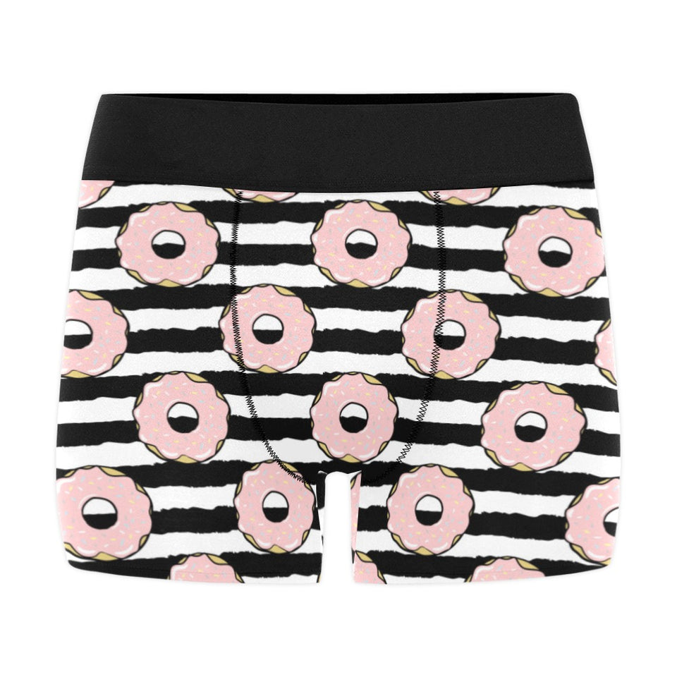 Donuts pink icing striped pattern Men's All Over Print Boxer Briefs Men's Underwear