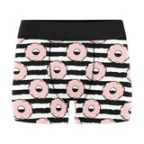 Donuts pink icing striped pattern Men's All Over Print Boxer Briefs Men's Underwear