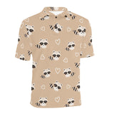 Cute raccoon heart pattern Men's All Over Print Polo Shirt