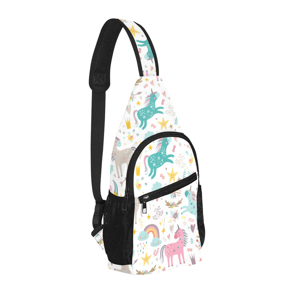 Colorful unicorn pattern All Over Print Chest Bag