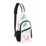 Colorful unicorn pattern All Over Print Chest Bag