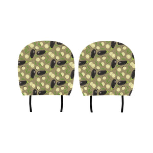 Eggplant Pattern Print Design 02 Car Headrest Cover