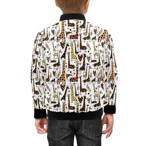 Giraffe Pattern Print Design 05 Kids' Boys' Girls' Bomber Jacket