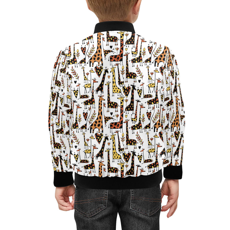 Giraffe Pattern Print Design 05 Kids' Boys' Girls' Bomber Jacket