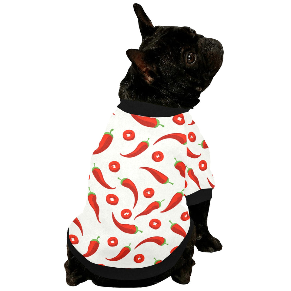 Chili pattern All Over Print Pet Dog Round Neck Fuzzy Shirt