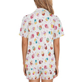 Cake cupcake design pattern Women's V-Neck Short Pajama Set