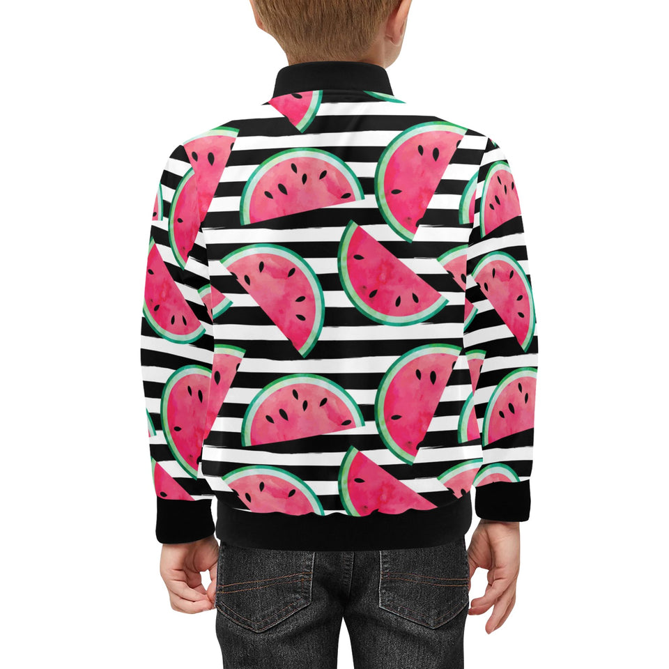Watercolor paint textured watermelon pieces Kids' Boys' Girls' Bomber Jacket