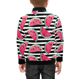 Watercolor paint textured watermelon pieces Kids' Boys' Girls' Bomber Jacket