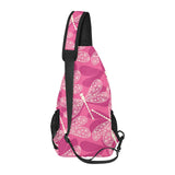 Beautiful dragonfly pink background All Over Print Chest Bag