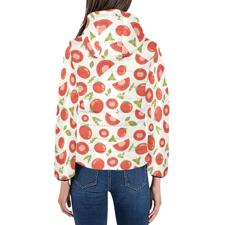 Tomato pattern Women's Padded Hooded Jacket