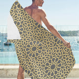 arabic star gold pattern Beach Towel