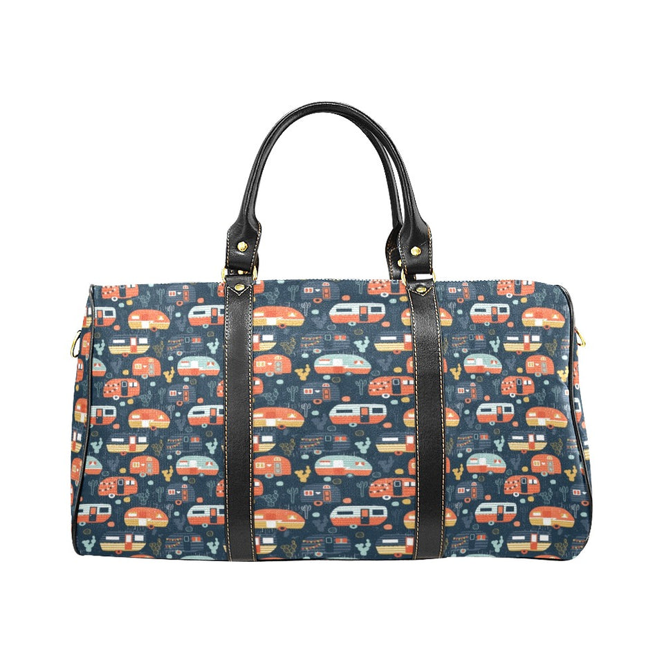 Camper Van Pattern Print Design 05 Travel Bag