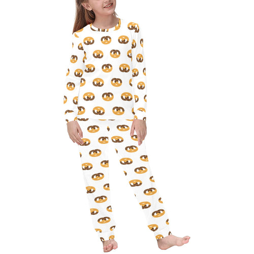 Pretzels Pattern Print Design 02 Kids' Boys' Girls' All Over Print Pajama Set