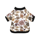 American football ball pattern All Over Print Pet Dog Round Neck Fuzzy Shirt