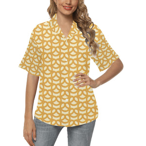 Pretzels Pattern Print Design 01 Women's All Over Print Hawaiian Shirt