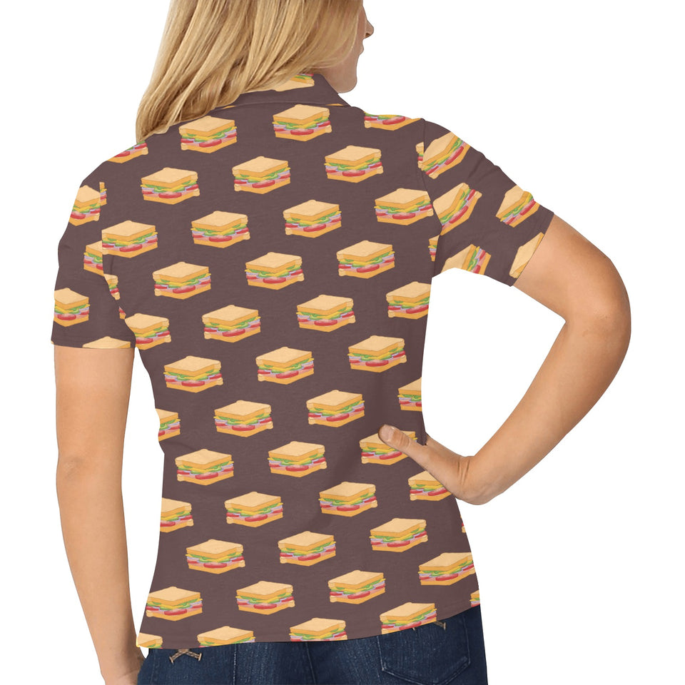 Sandwich Pattern Print Design 04 Women's All Over Print Polo Shirt