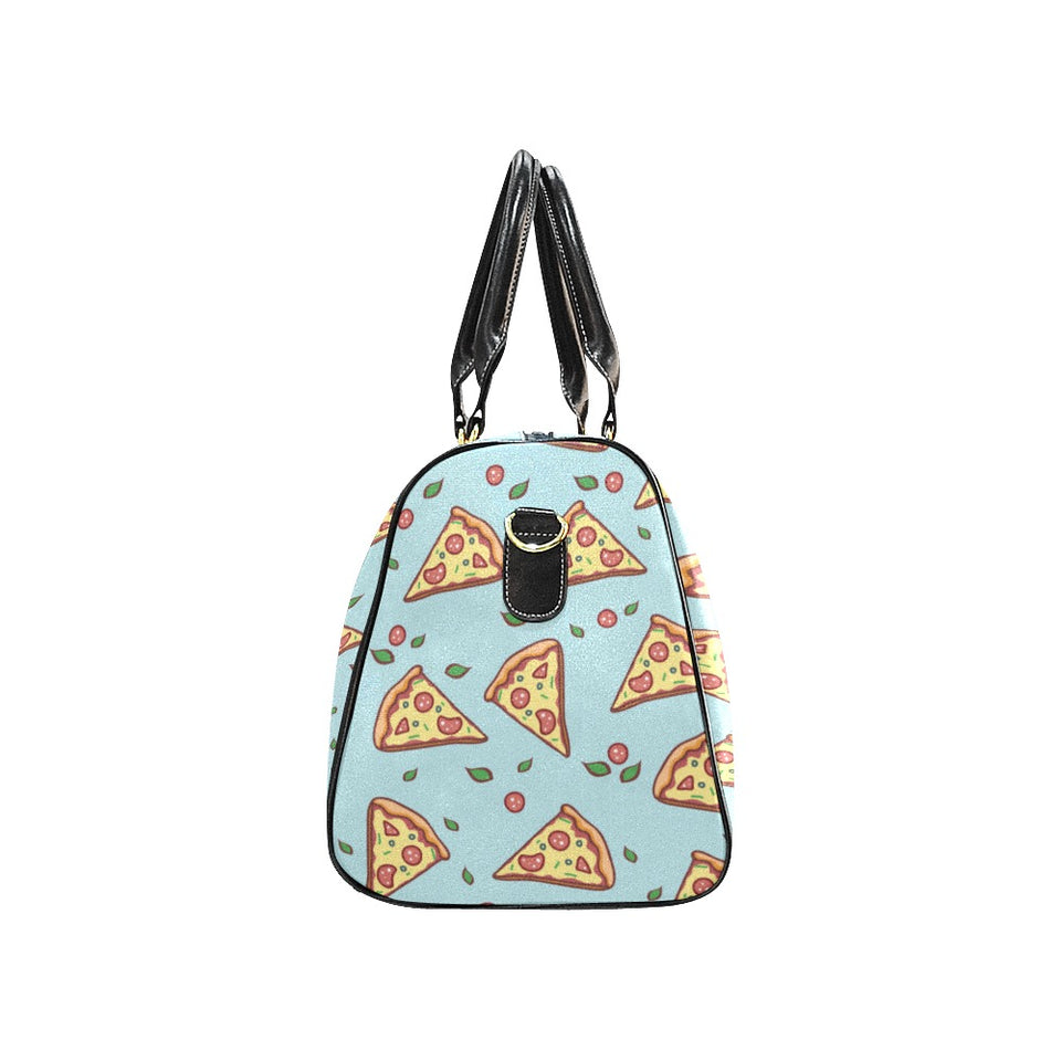 Hand drawn pizza blue background Travel Bag
