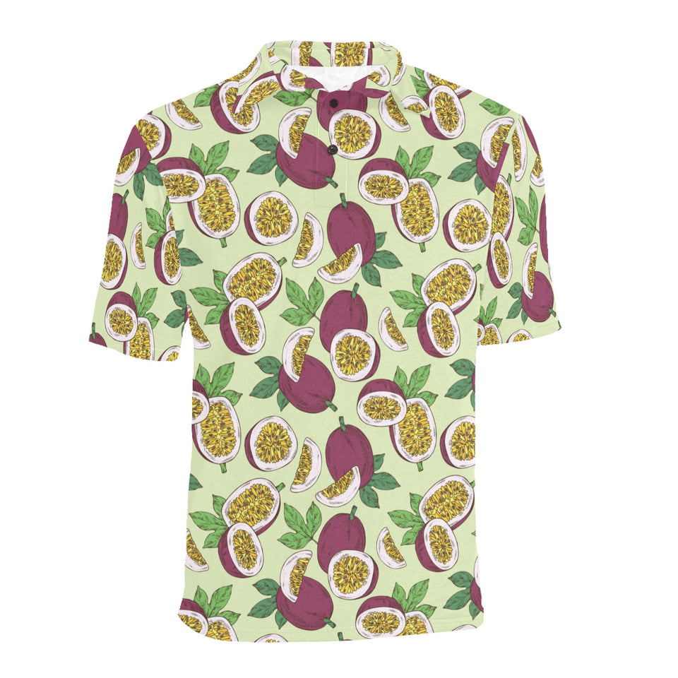 Paassion fruit pattern Men's All Over Print Polo Shirt