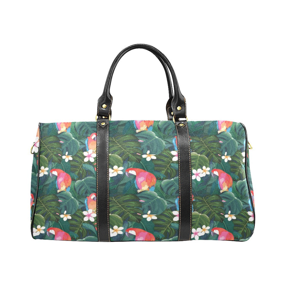 Parrot Palm tree leaves flower hibiscus pattern Travel Bag