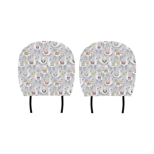 Cute Llama Alpaca pattern Car Headrest Cover