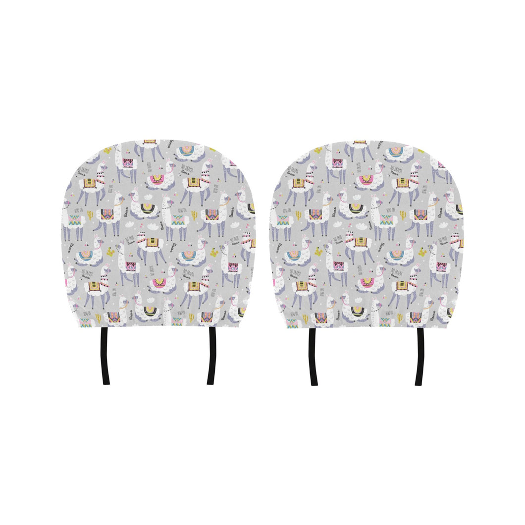 Cute Llama Alpaca pattern Car Headrest Cover