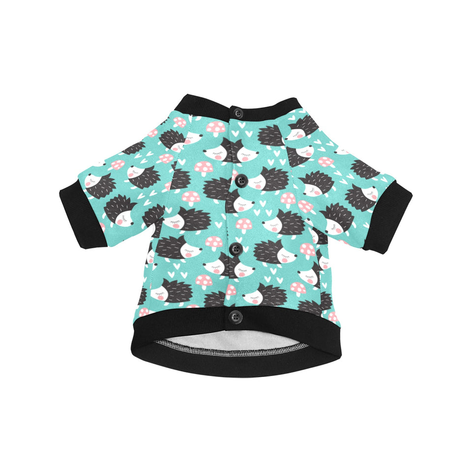 Hedgehog Pattern Print Design 03 All Over Print Pet Dog Round Neck Fuzzy Shirt