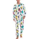 Dragonflies ginkgo leaves pattern Men's Long Pajama Set