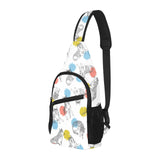 Siberian husky and colorful circle pattern All Over Print Chest Bag