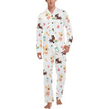 Cute Chihuahua puppie pattern Men's Long Pajama Set