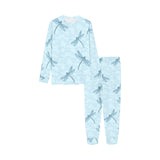 Dragonfly pattern blue background Kids' Boys' Girls' All Over Print Pajama Set