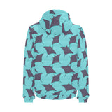 Stingray Pattern Print Design 02 Men's Padded Hooded Jacket
