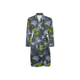 blueberry pattern Men's Long Sleeve Belted Night Robe