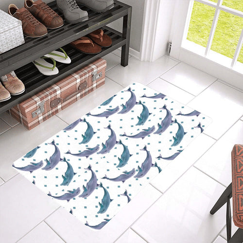 Dolphins pattern dotted background Doormat