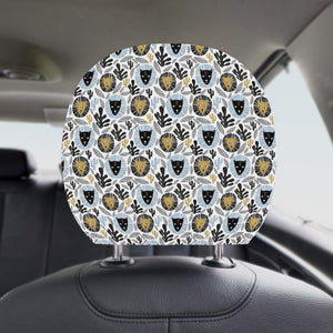 Lion Pattern Print Design 05 Car Headrest Cover