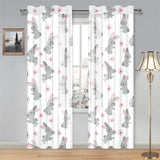 Watercolor cute rabbit pattern Gauze Curtain