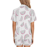 dragon fruit pattern Women's V-Neck Short Pajama Set