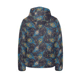 Beautiful peacock feather pattern Kids' Boys' Girls' Padded Hooded Jacket