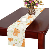 Cute brown pomeranian paw leave bone pattern Table Runner