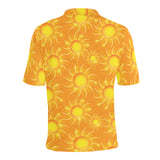 Sun orange background Men's All Over Print Polo Shirt