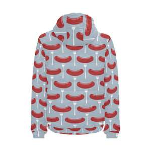 Sausage Pattern Print Design 02 Men's Padded Hooded Jacket