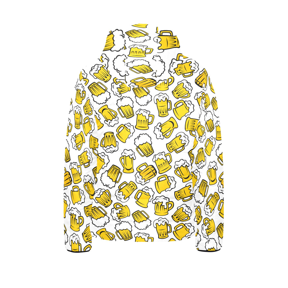 Beer design pattern Kids' Boys' Girls' Padded Hooded Jacket