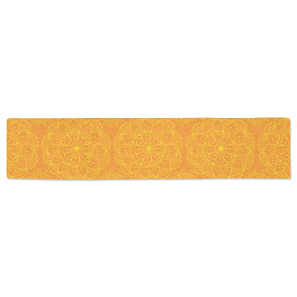 Orange traditional indian element pattern Table Runner