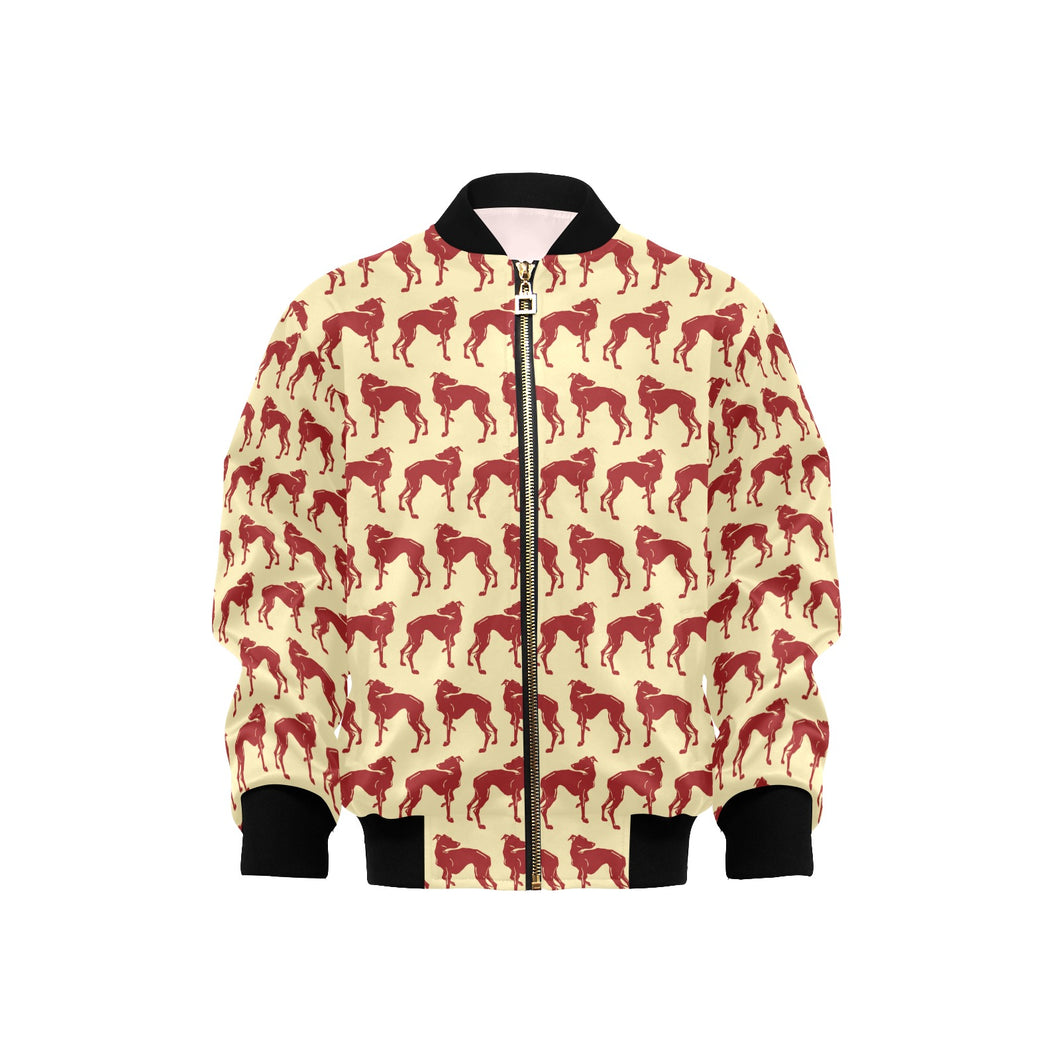 Greyhound Pattern Print Design 04 Kids' Boys' Girls' Bomber Jacket