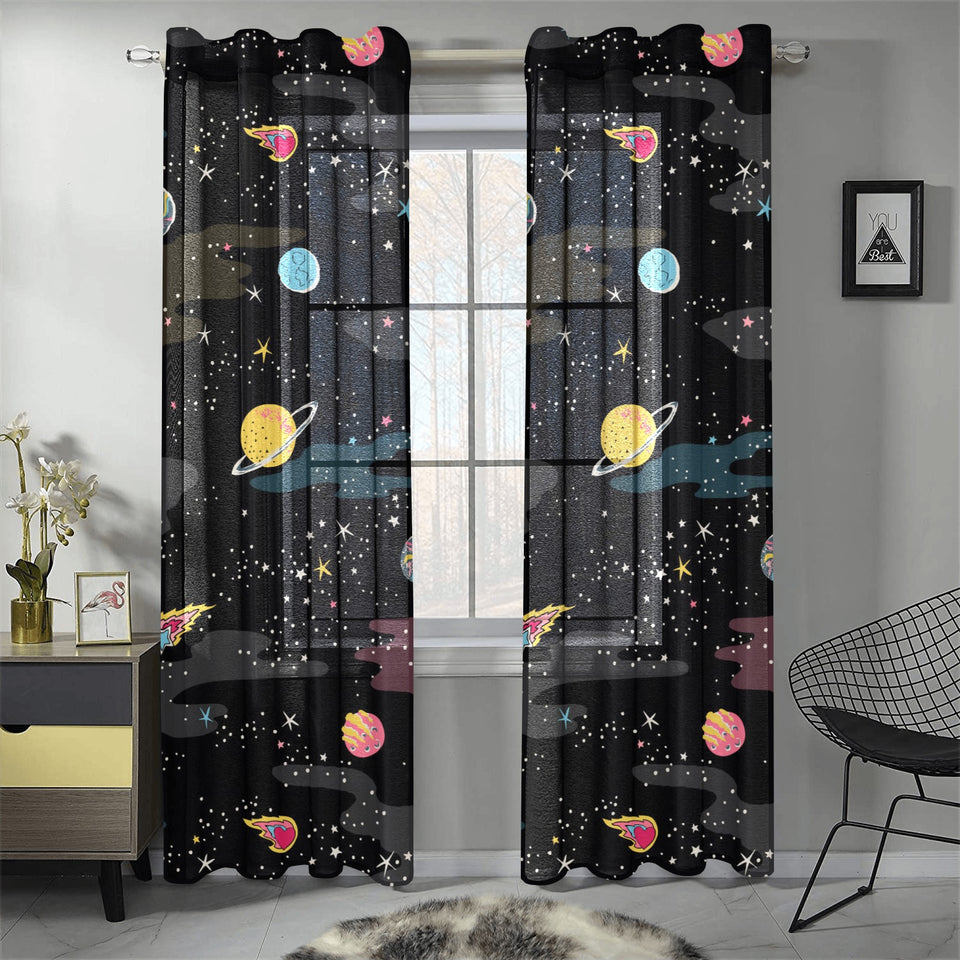 space pattern Gauze Curtain