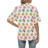 Color cute owl pattern Women's All Over Print Hawaiian Shirt