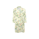 Hand drawn sea turtle fish pattern Men's Long Sleeve Belted Night Robe