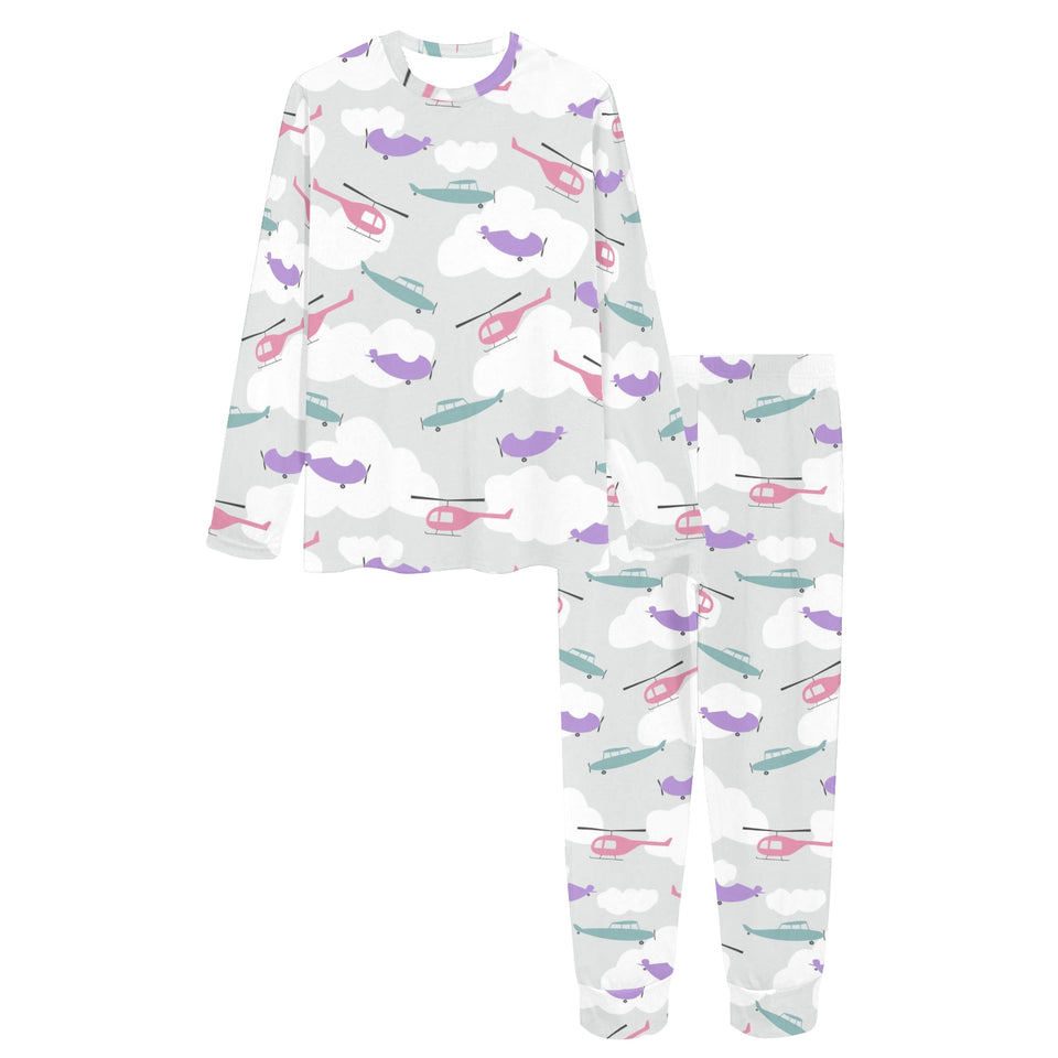 Helicopter plane pattern Women's All Over Print Pajama Set